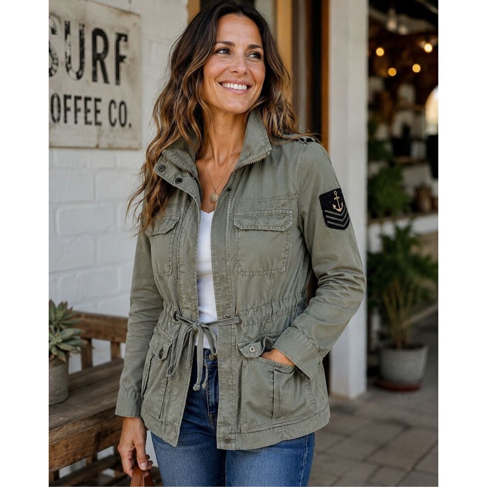 Therapy by Lane Crawford Full Zip Khaki Jacket Women’s Medium